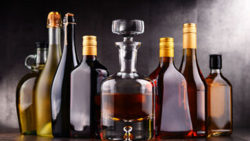 bottles of assorted alcoholic spirits