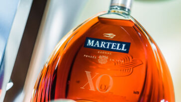 Bottle of top shelf cognac, a brand founded in 1715 by Jean Martell