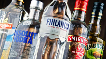 bottles showing different types of vodka