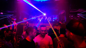 numerous individual party in gay bar in los angeles