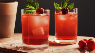 Rudolph Spritzers-This light, festive cocktail is the perfect party punch that's easy to make.