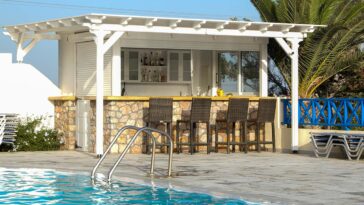 empty poolside bar in houston
