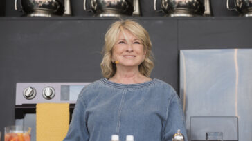 Martha Stewart interacts with the crowd at the culinary stage