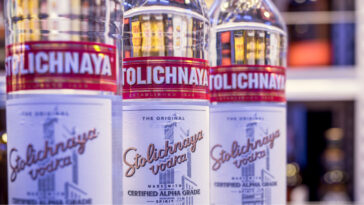 three bottles of stoli