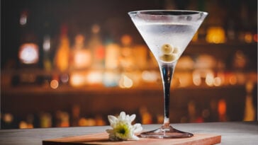 Martini cocktail on counter bar