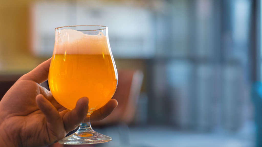 Top 20 Gose Beers to Drink 1 man holds in his hand a glass of gose beer
