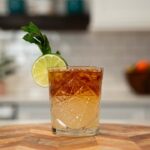 a glass of mai tai cocktail