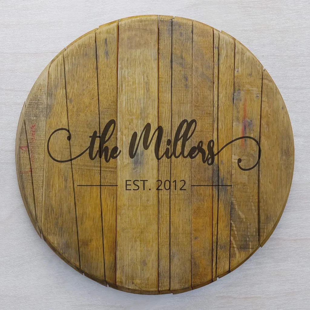 22 Popular Gifts for Bourbon Lovers 19 personalized bourbon barrel wood sign