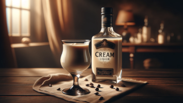 cream liqueur bottle and glass