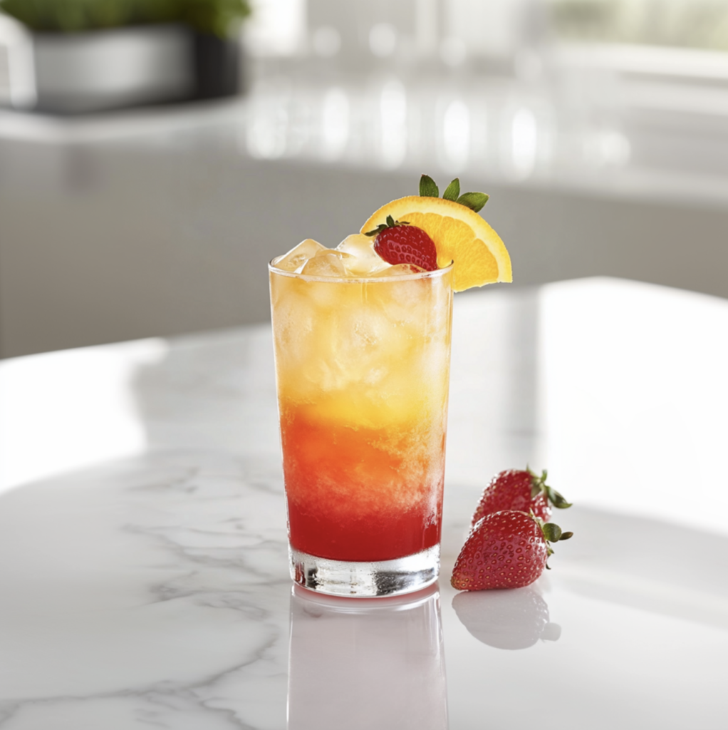 Strawberry Sunrise Mocktail