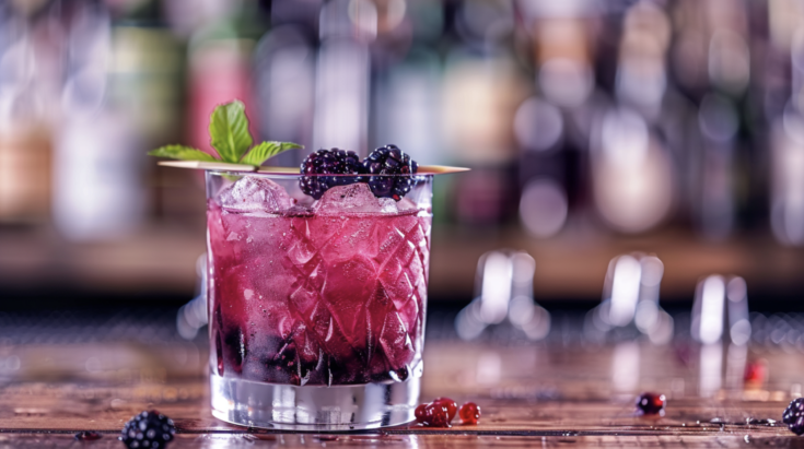blackberry whiskey smash