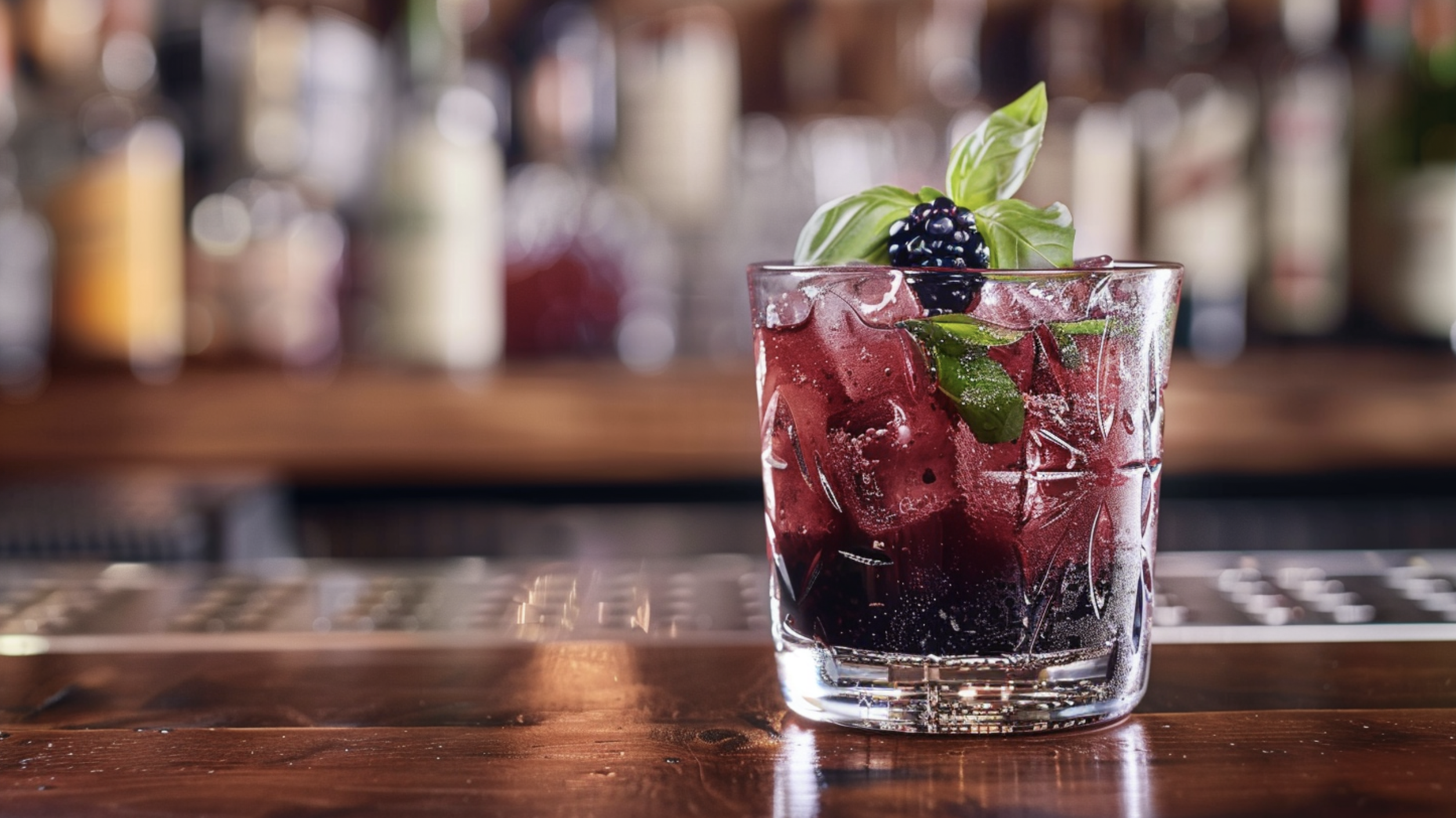 blackberry basil bourbon smash