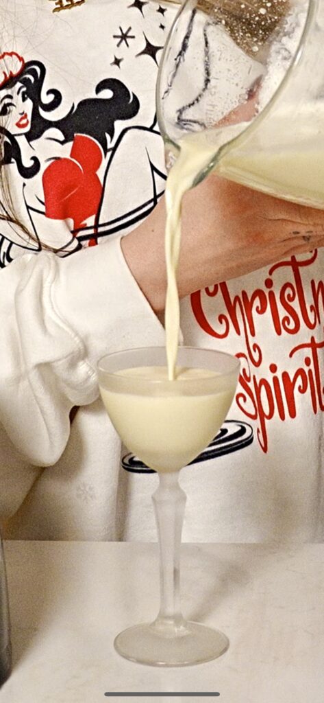 Eggnog 7 Pouring a glass of eggnog