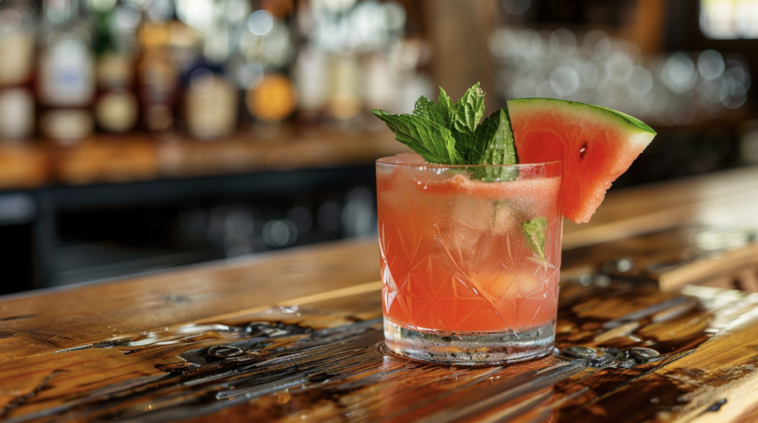 watermelon bourbon smash