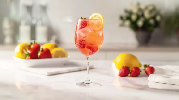 Sparkling Strawberry Lemon Mocktail