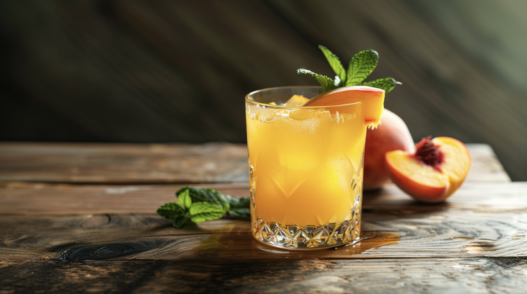 Peach Cognac Smash 1 Peach Cognac Smash