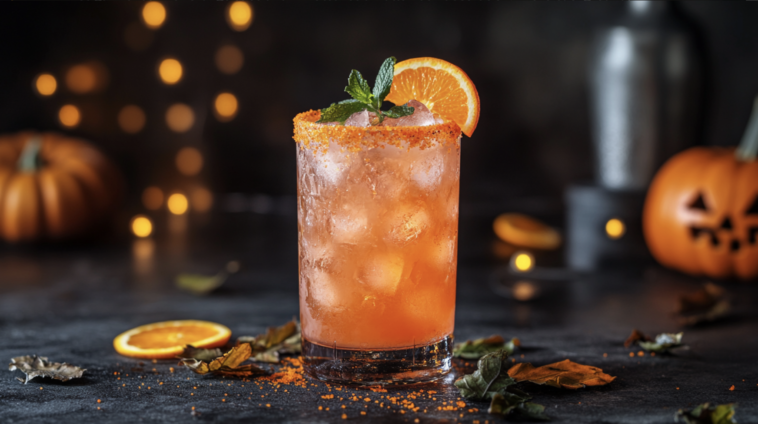 Orange Fizz Halloween Cocktail