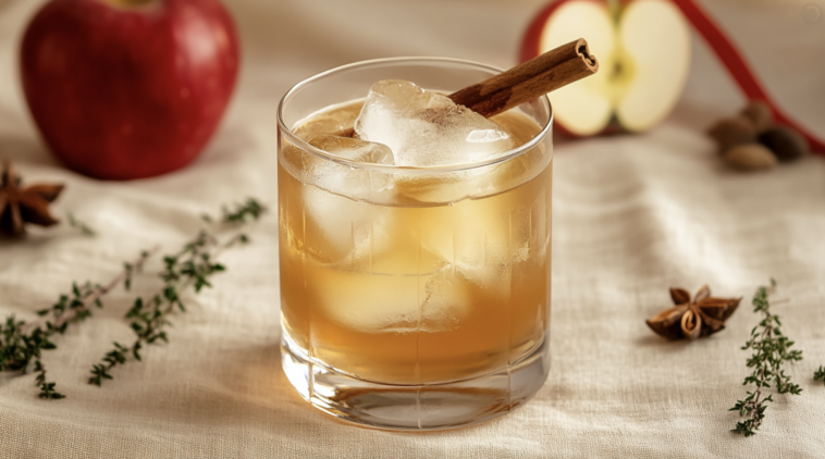 Smoked Cinnamon Apple Cider Bourbon Smash