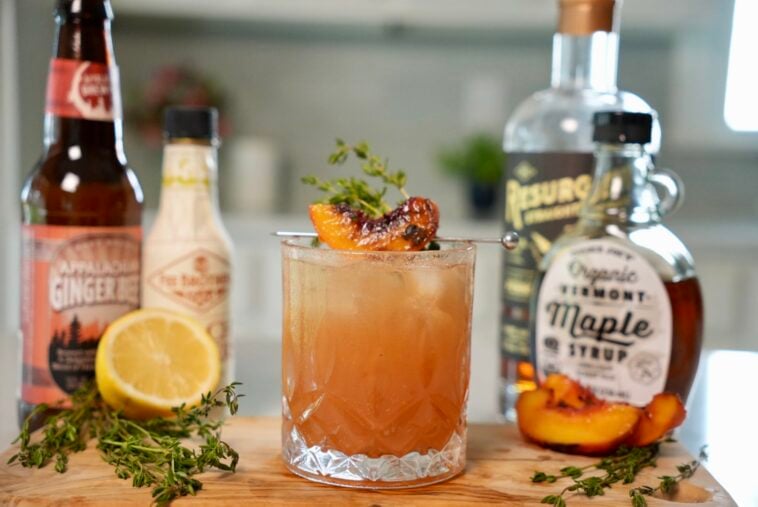 Smoked Peach Maple Bourbon Smash