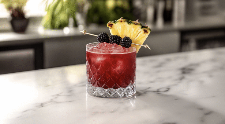 Blackberry Pineapple Rum Cocktail