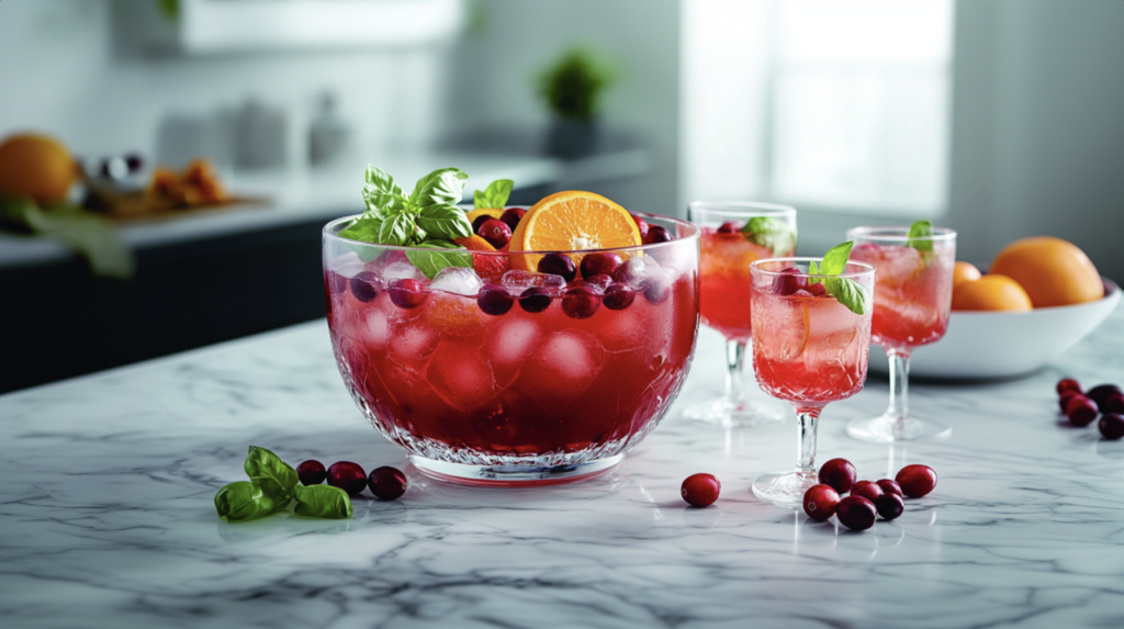 Cranberry Basil Sangria Mocktail