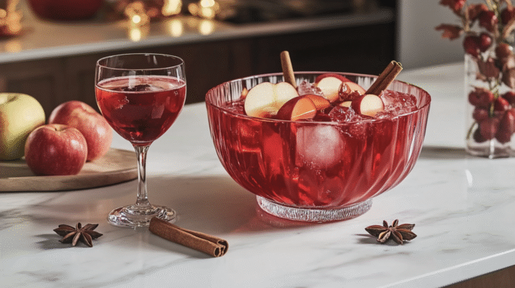 Prosecco Cranberry Apple Cider Thanksgiving Punch