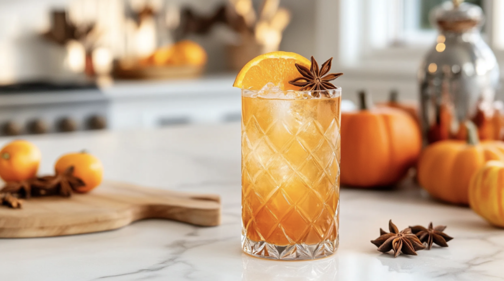 Spiced Maple Bourbon Fizz