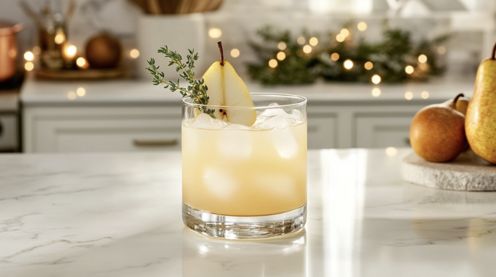 Spiced Pear Gin Cocktail