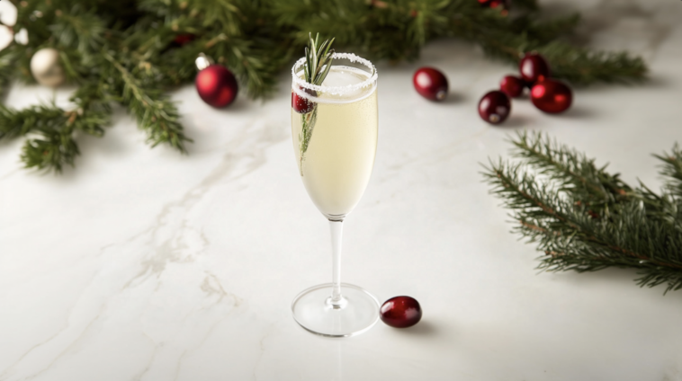 White Cranberry Christmas Mimosa