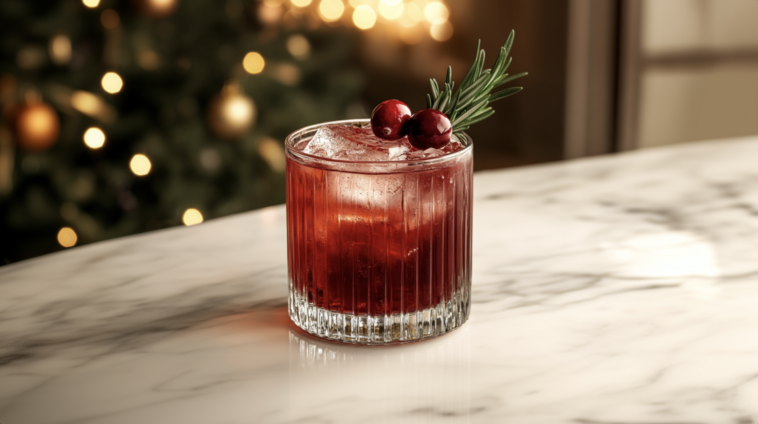 Red Christmas Gin Cocktail