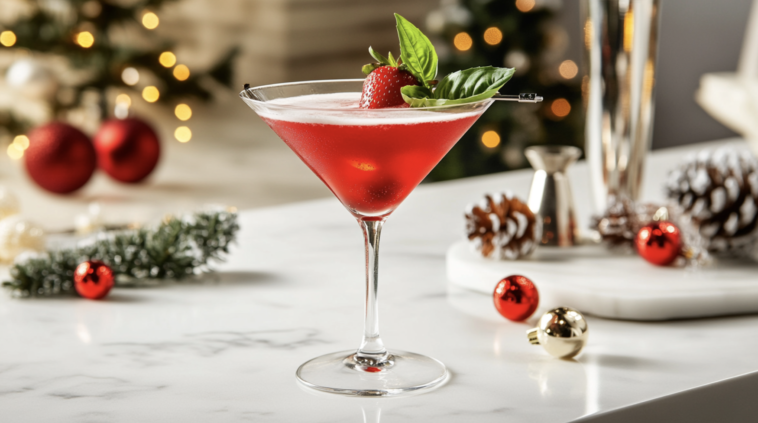 Strawberry Basil Holiday Smash 1 Strawberry Basil Holiday Smash