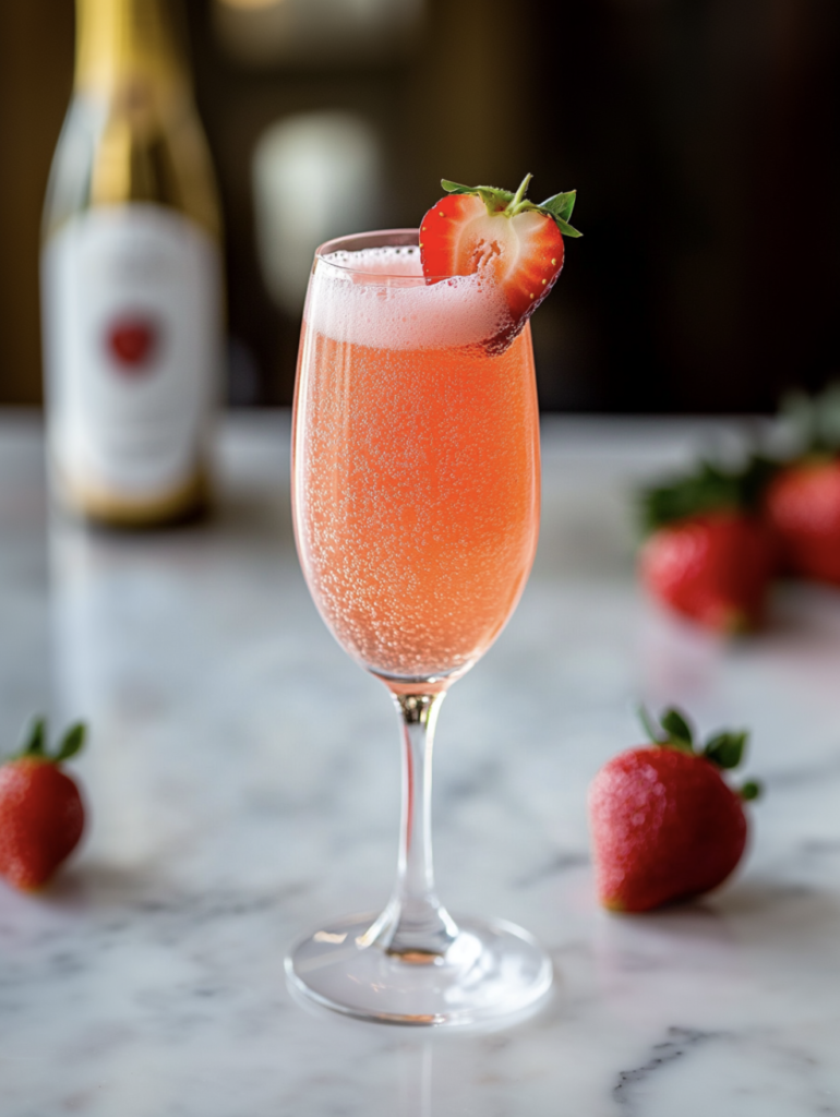 Strawberry Mimosas Mocktail