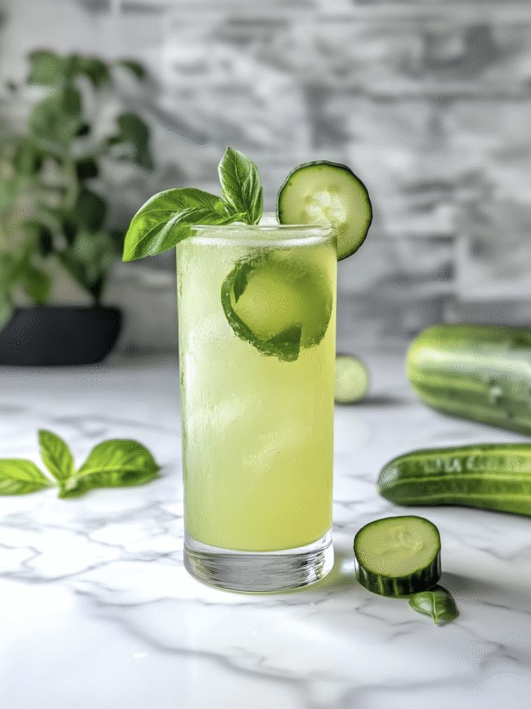 Basil Cucumber Gin Fizz