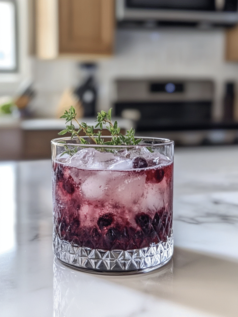55 Refreshing Blueberry Cocktails You Can Make at Home 12 Blueberry Thyme Gin Fizz