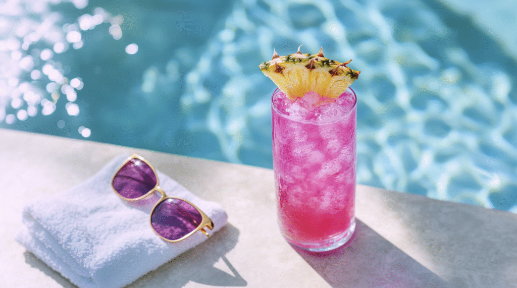 Pink Dragonfruit Pineapple Rum Fizz