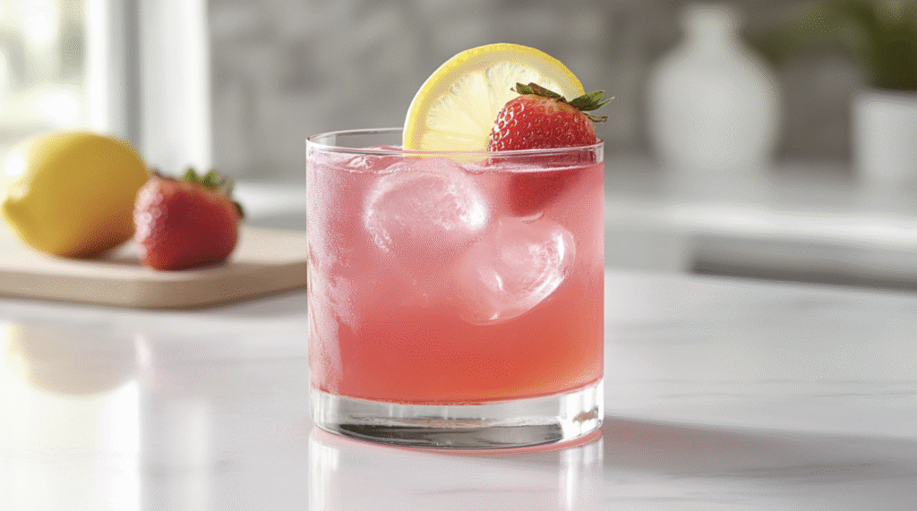 Pink Strawberry Vodka Lemonade