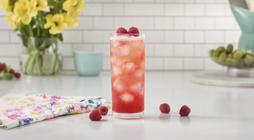 Raspberry Lychee Vodka Fizz