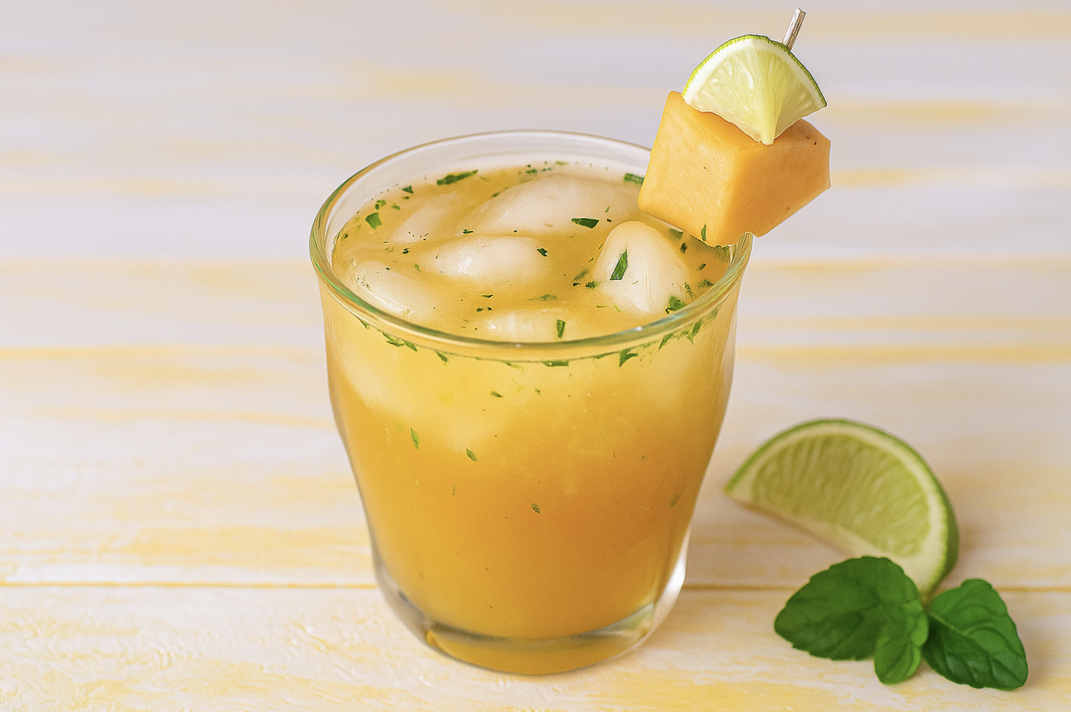 Cantaloupe-Mint Caipirinha