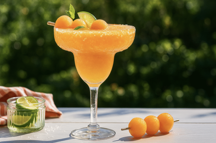 Frozen Cantaloupe Melon Margarita