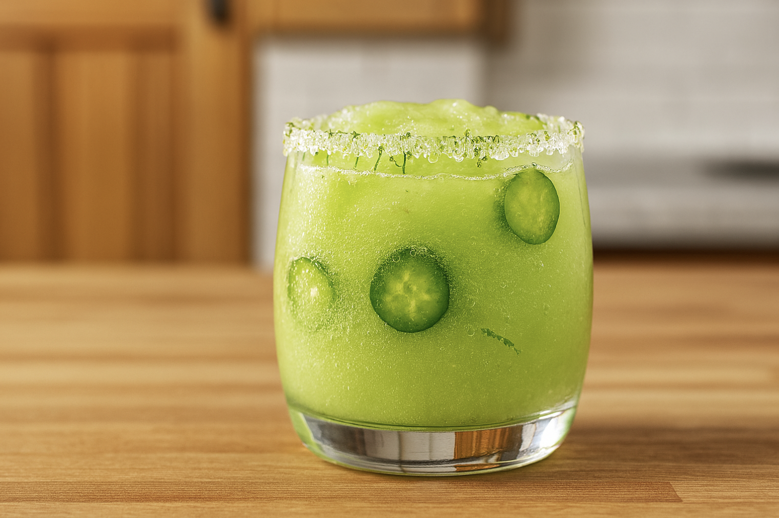 Frozen Honeydew Jalapeño Margarita