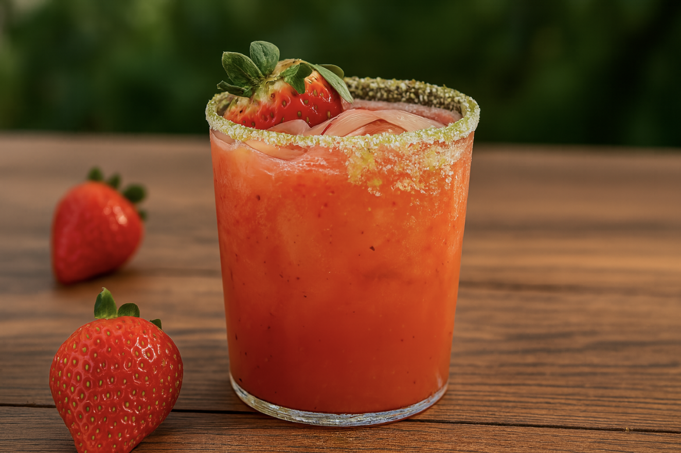 Frozen Strawberry Rhubarb Margarita