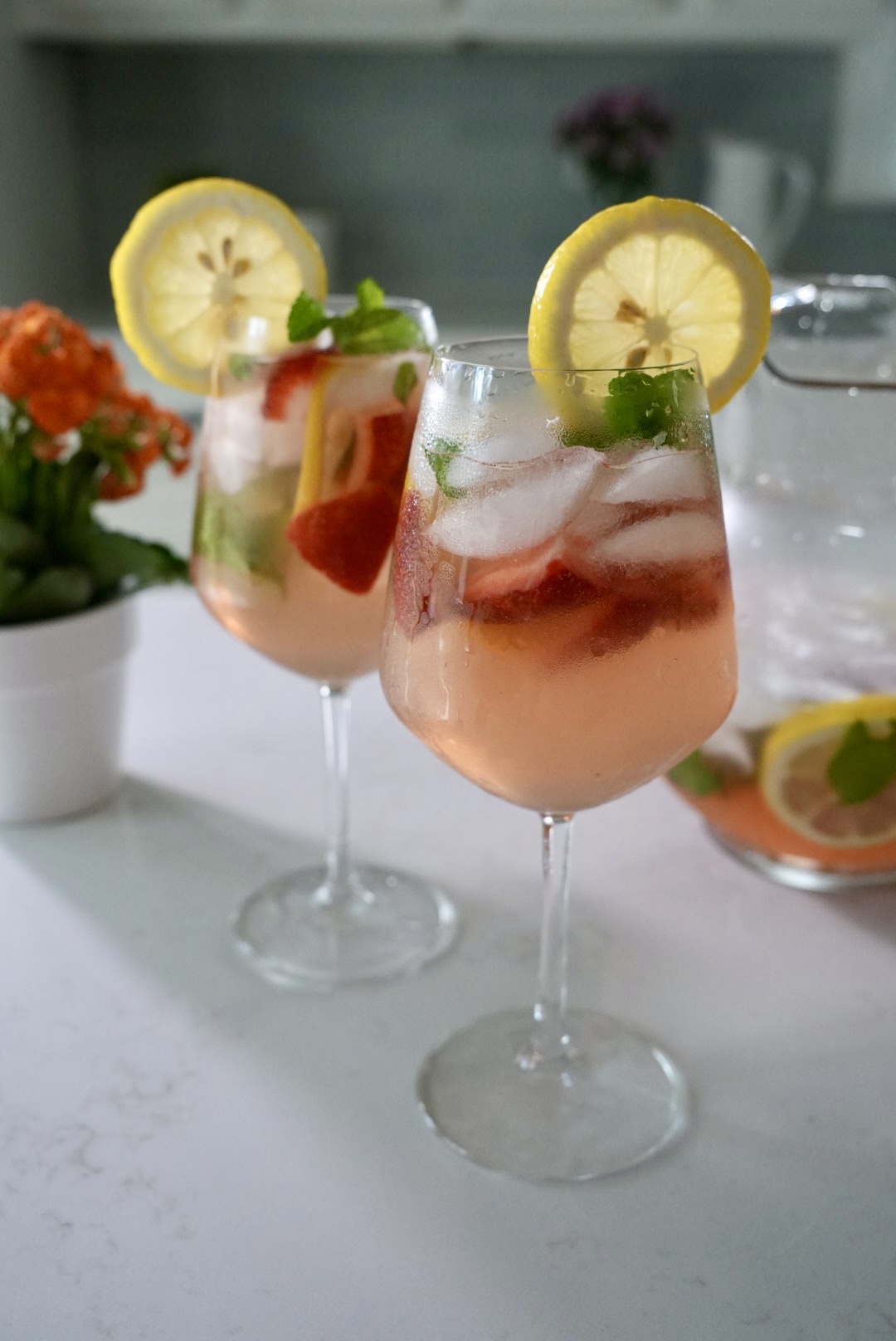 Strawberry Limoncello Mint Sangria
