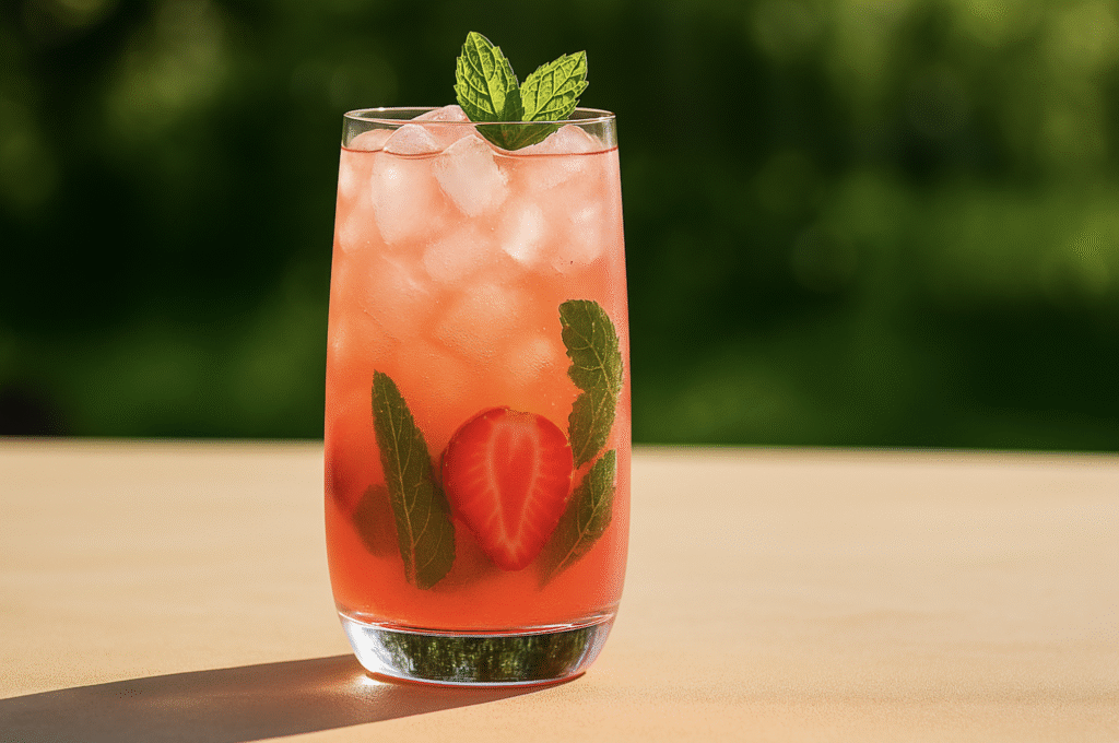 Strawberry Rose Lychee Mojito