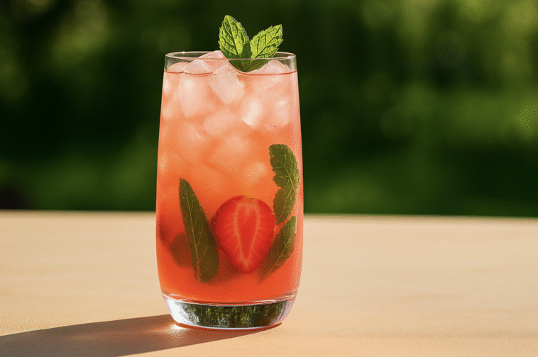 Strawberry Rose Lychee Mojito
