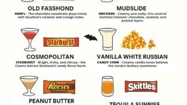 halloween candy and cocktails