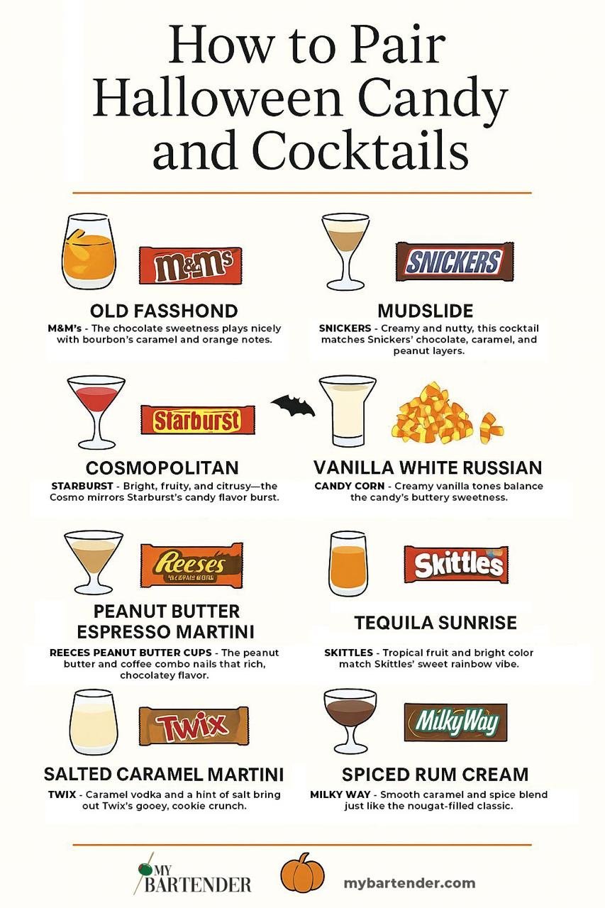 halloween candy and cocktails