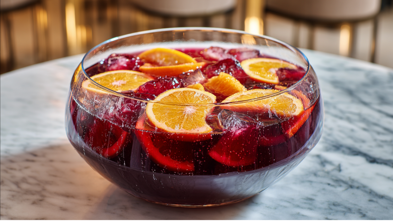 pomegranate prosecco winter punch