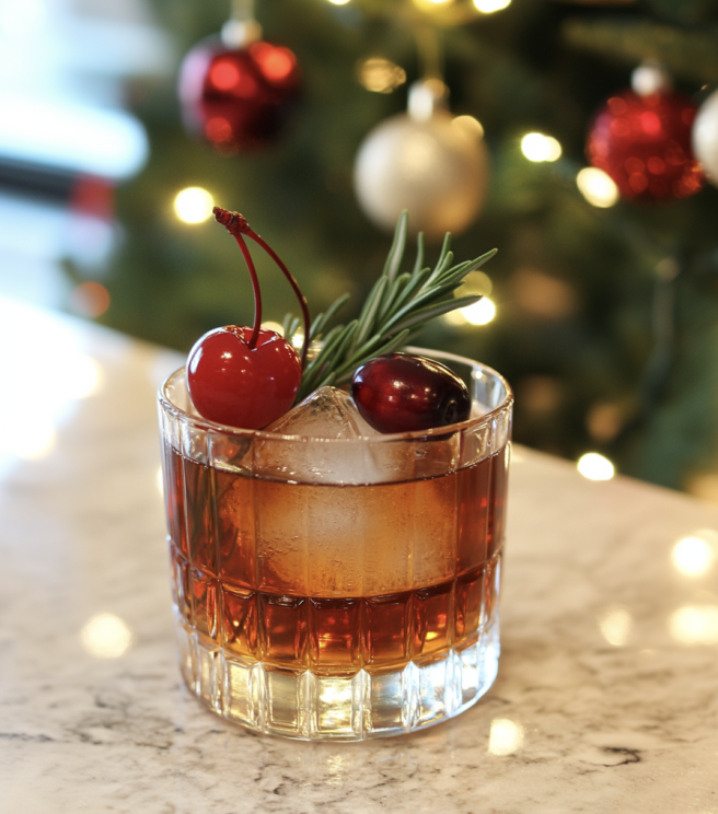 42 Christmas Cocktails for the Holiday Season 9 Mistletoe Manhattan